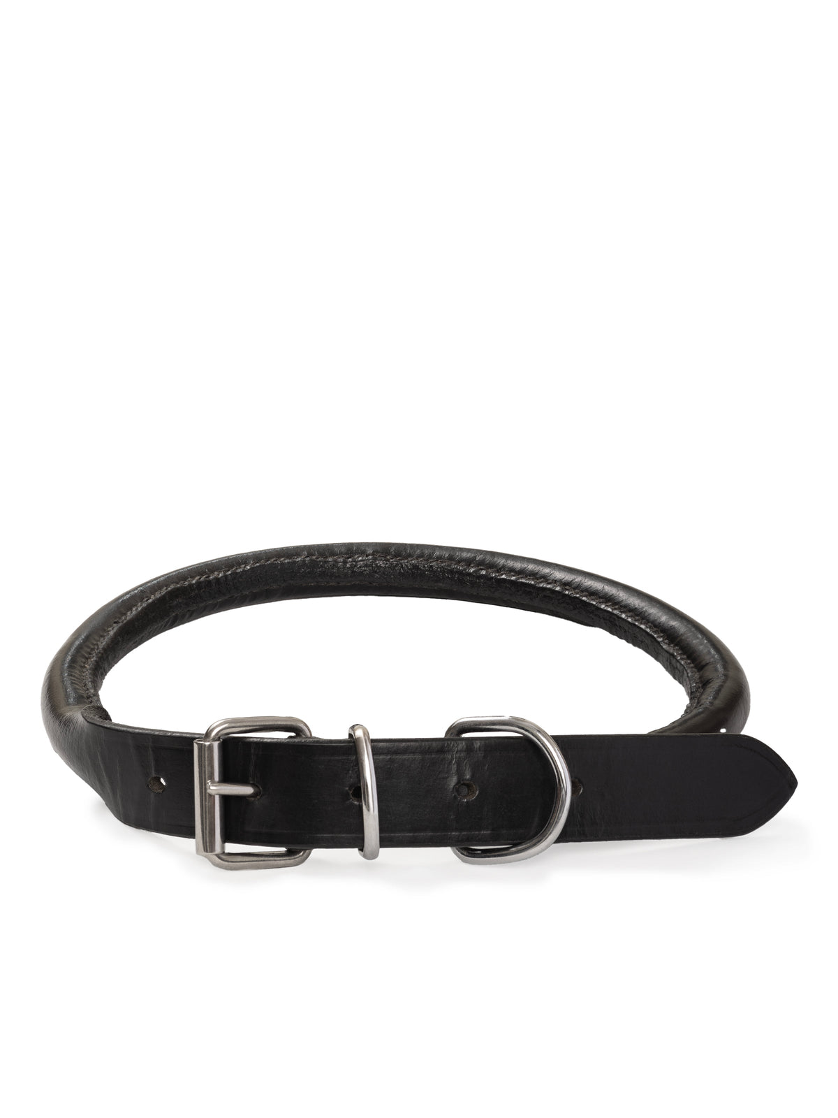 Rolled Leather Dog Collar by Classy Leather Bags