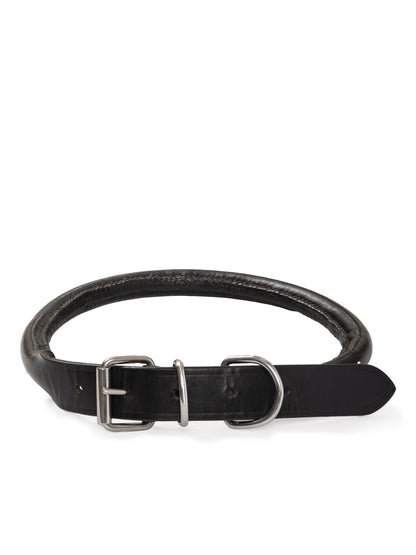 Rolled Leather Dog Collar by Classy Leather Bags