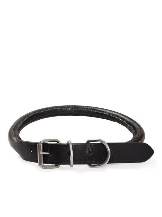 Rolled Leather Dog Collar by Classy Leather Bags