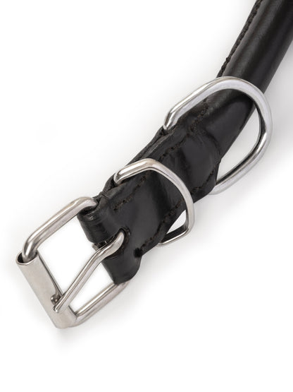 Rolled Leather Dog Collar by Classy Leather Bags