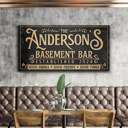 Custom Basement Bar Sign III by Tailored Canvases