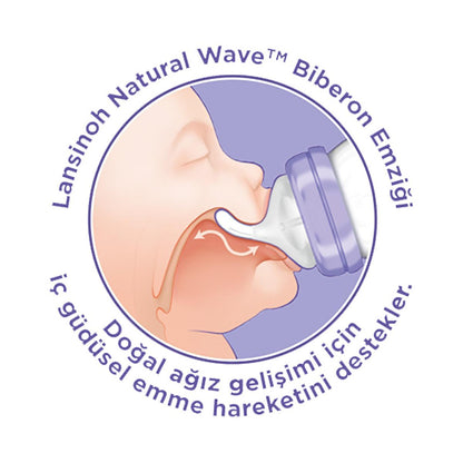 Lansinoh NaturalWave Baby Bottle Set (2 x 240ml): Anti-Colic, BPA-Free, Eases Transition from Breast to Bottle & Prevents Nipple Confusion by Beauty Care Bag