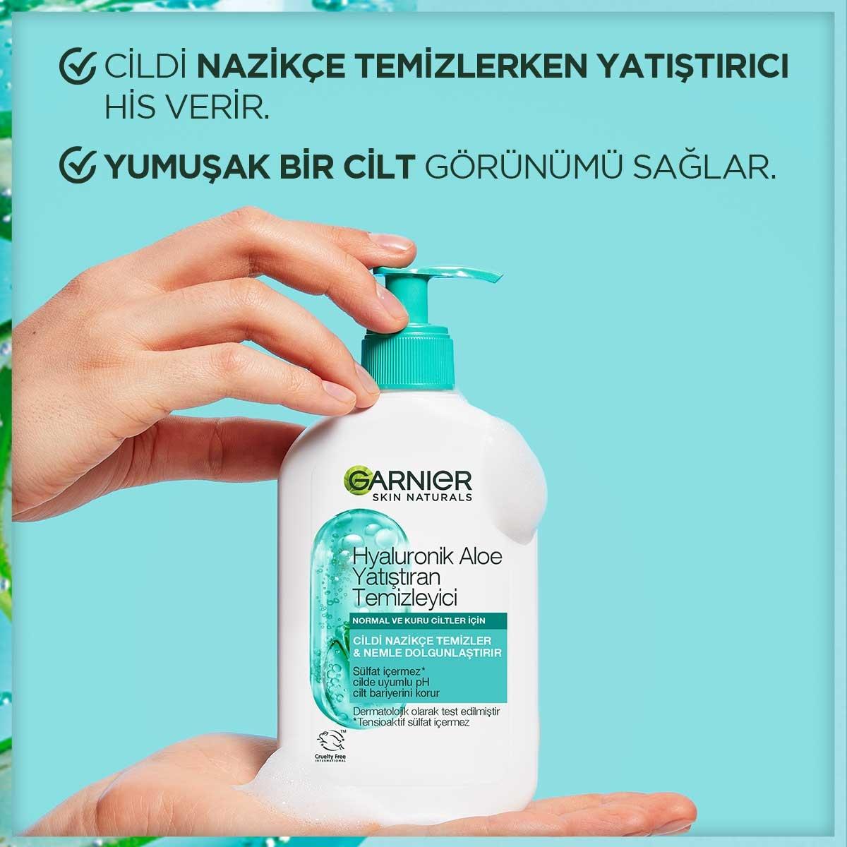 Garnier Hyaluronic Aloe Vera Facial Cleanser: Hydrating, Soothing Vegan Face Wash for Sensitive Skin - Sulfate-Free, 8.45 fl oz by Beauty Care Bag
