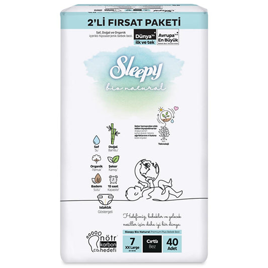 Sleepy Bio Natural XXL diapers, 40 count