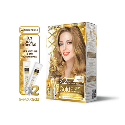 Maxx Deluxe Golden Beauty Hair Color 8.3 Honey Foam by Beauty Care Bag