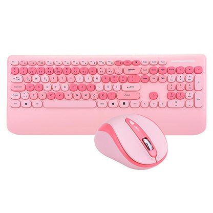 Everest Wireless Keyboard and Mouse Set - 2.4Ghz Wireless Combo, TR Layout Keyboard, 1600 DPI Mouse, Ergonomic Wrist Rest - Everest Renkli Tuşlu Pembe Kablosuz Q Multimedia Klavye + Mouse Set by Beauty Care Bag