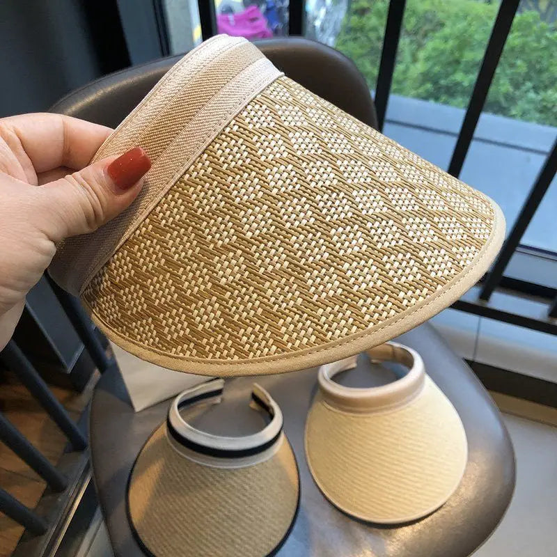 Straw sun visor Hat by Raspberry Eurybia