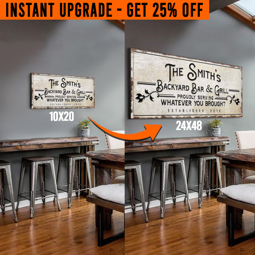 Upgrade Your 'Backyard Bar and Grill' (Style 1) Canvas To 24x48 Inches by Tailored Canvases