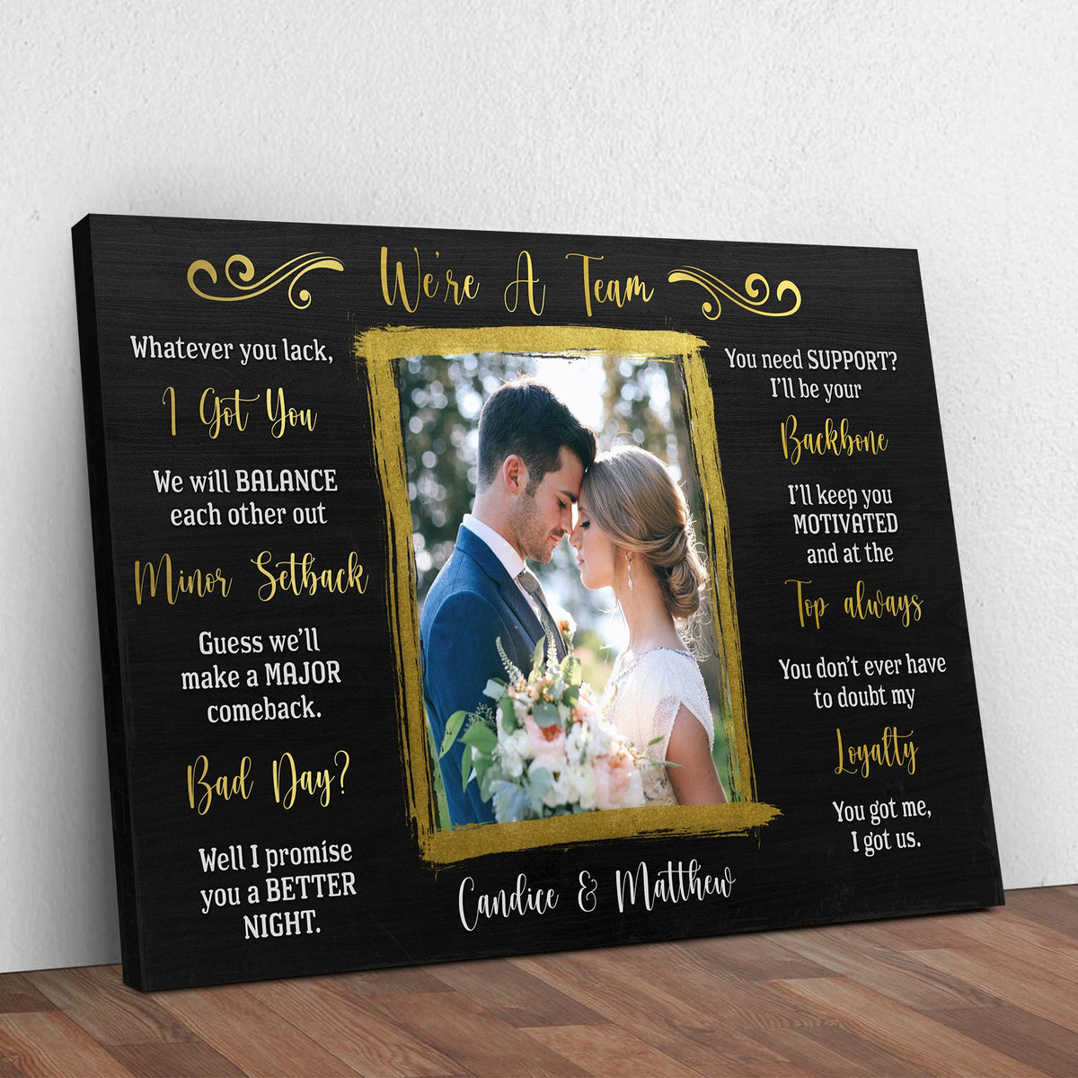 We're A Team Couple Sign by Tailored Canvases