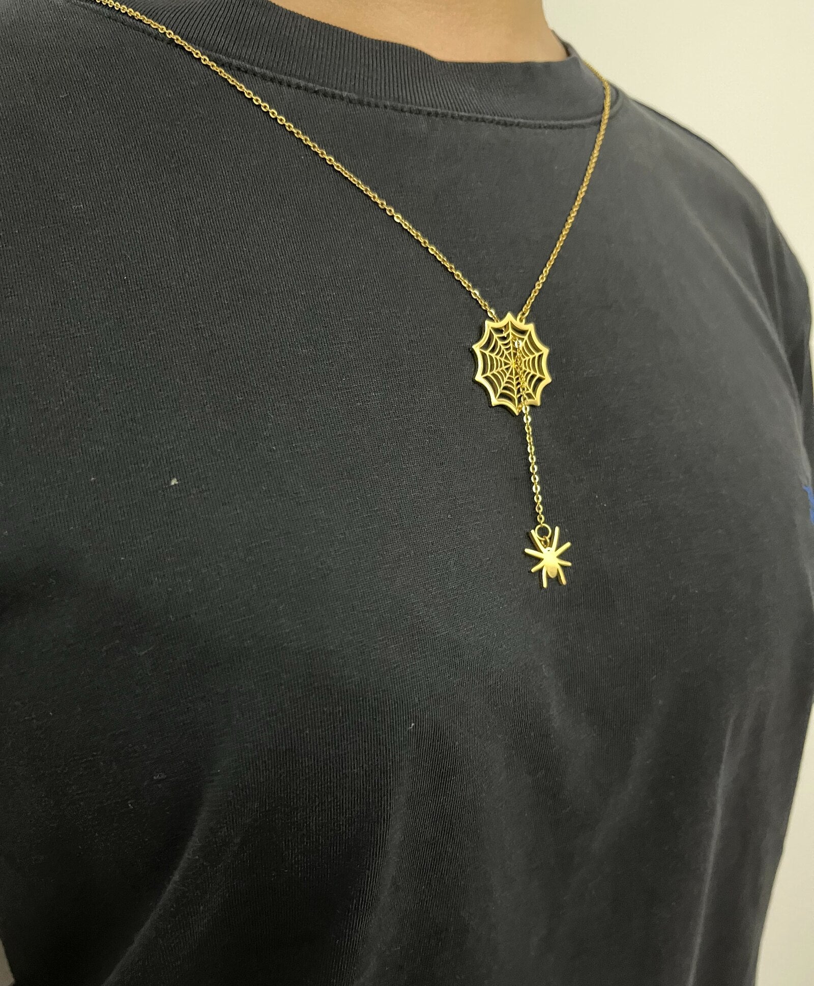 spider and web pendant necklace by Red Iphigenia, view 4
