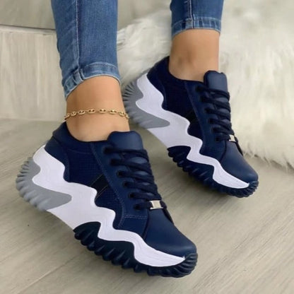 Summer Women's Sneakers Thick Bottom Canvas Casual Shoes by Coffee Jasper