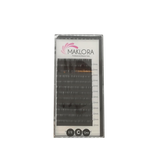 Maklora Silk Eyelash Extensions C Curl 0.10 Thickness 12mm Length - Luxurious Lash Enhancements by Beauty Care Bag