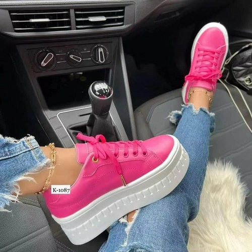 Casual Platform Women's Shoes Flat Womens Sneakers by Coffee Jasper