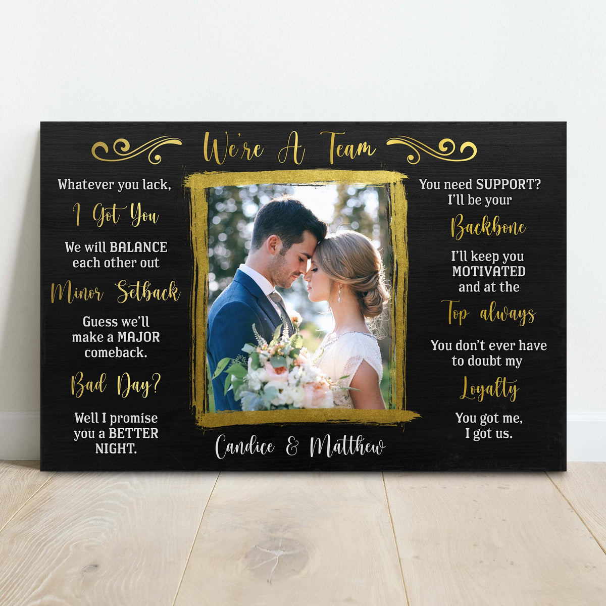 We're A Team Couple Sign by Tailored Canvases
