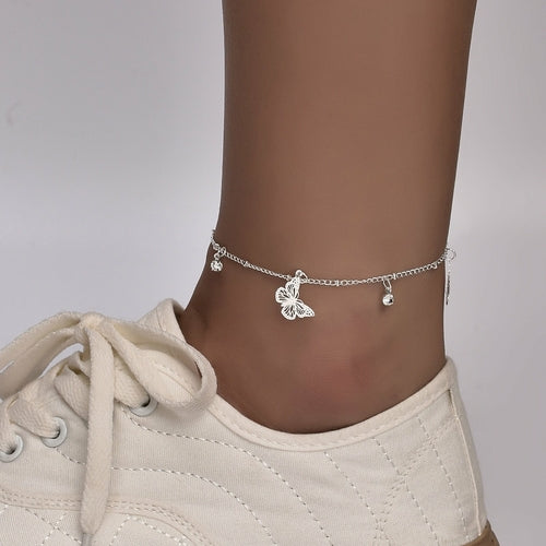 Boho Butterfly Charm Anklet For Women Gold/Silver by Red Iphigenia