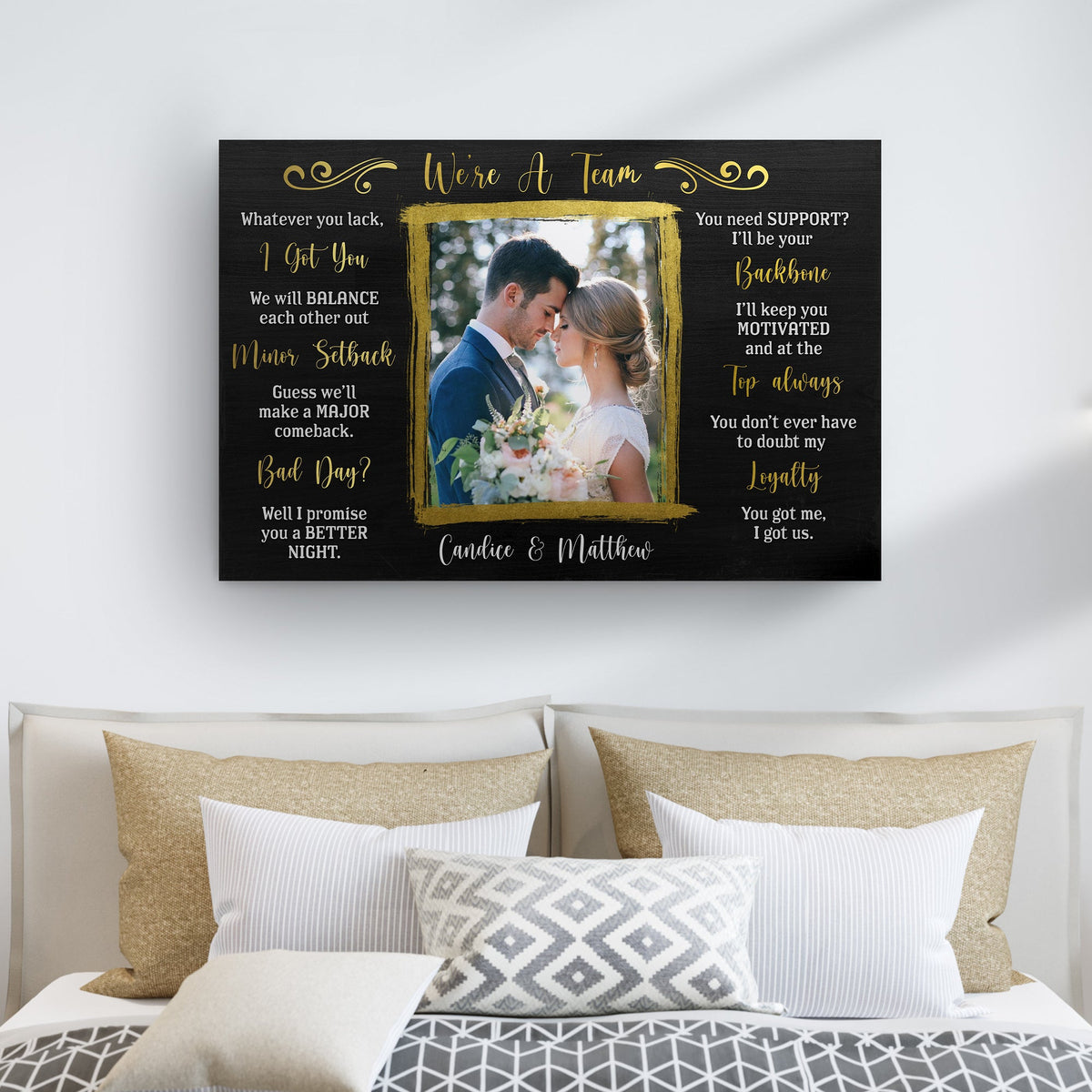 We're A Team Couple Sign by Tailored Canvases