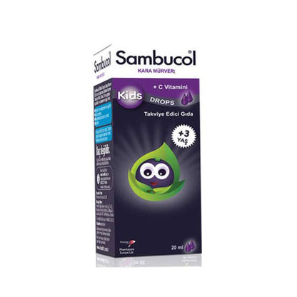 Sambucol Kids Immune Support Drops - 20ml Black Elderberry Supplement for Children, Natural Health Product by Beauty Care Bag