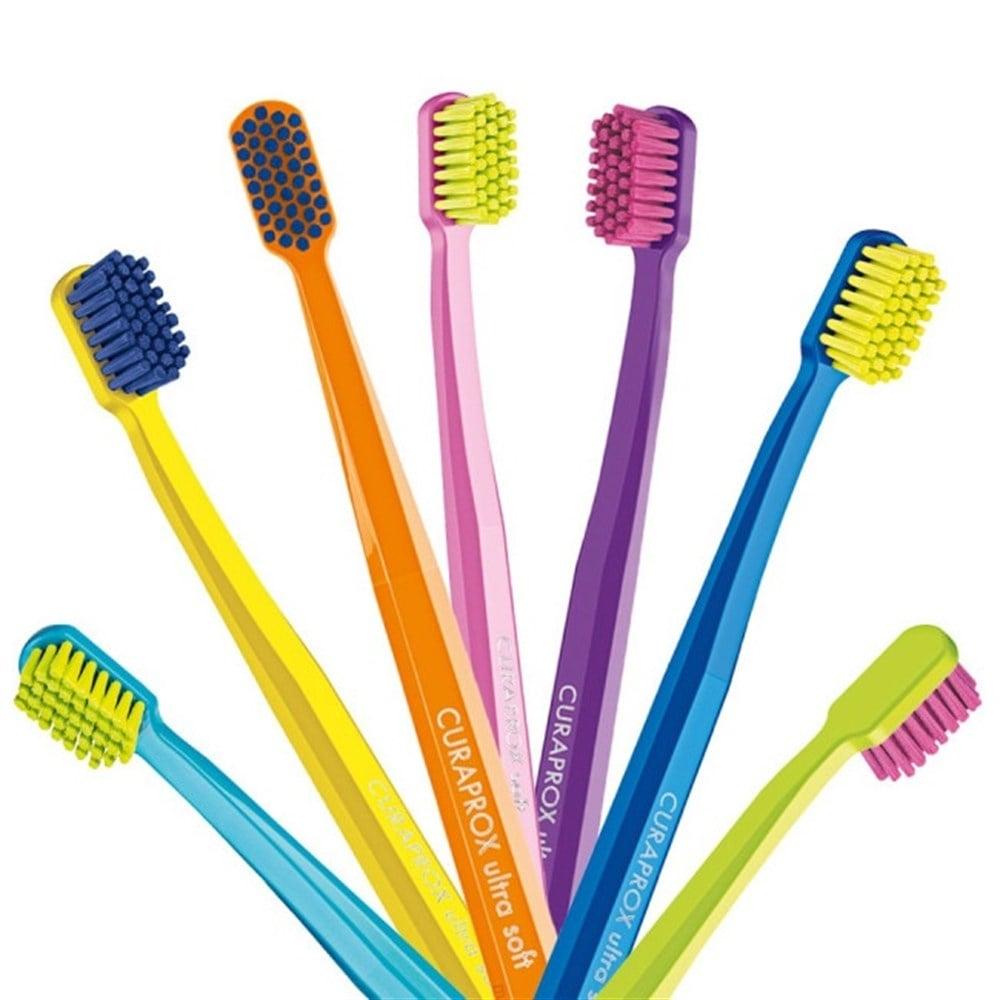 Curaprox 5460 Ultra Soft Manual Toothbrush for Sensitive Teeth and Gums - Gentle & Effective Plaque Removal by Beauty Care Bag