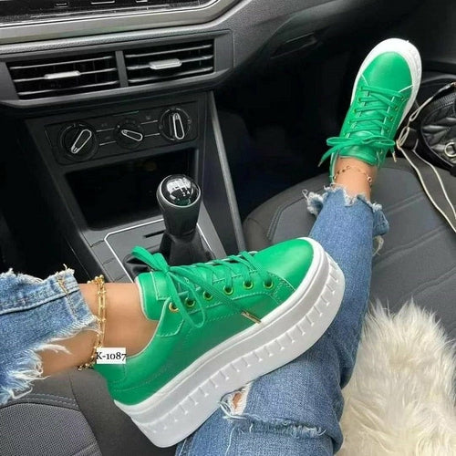 Casual Platform Women's Shoes Flat Womens Sneakers by Coffee Jasper