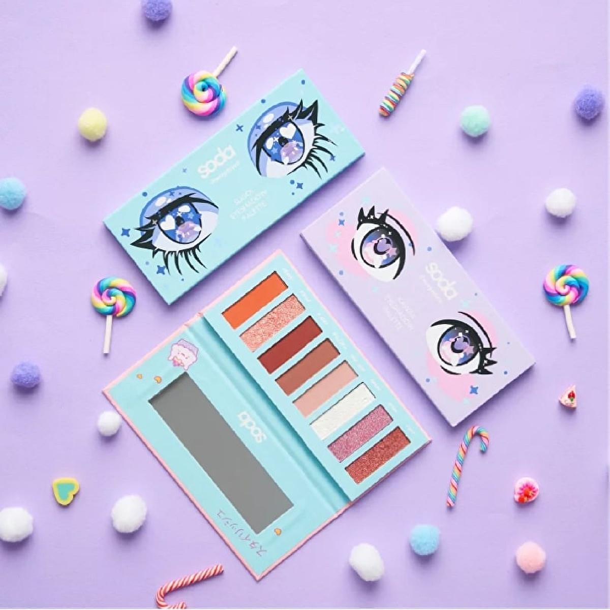 Soda Far Kawaii Eyeshadow Palette: Unleash Vibrant Manga Eyes with Highly Pigmented, Easy-to-Blend Colors by Beauty Care Bag