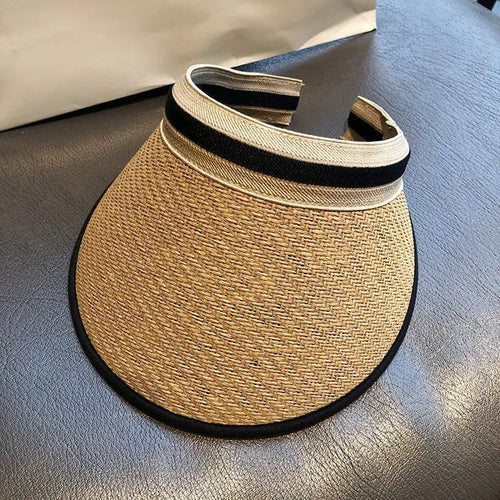 Straw sun visor Hat by Raspberry Eurybia