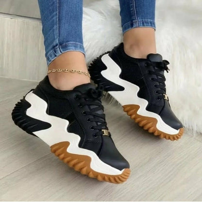 Summer Women's Sneakers Thick Bottom Canvas Casual Shoes by Coffee Jasper