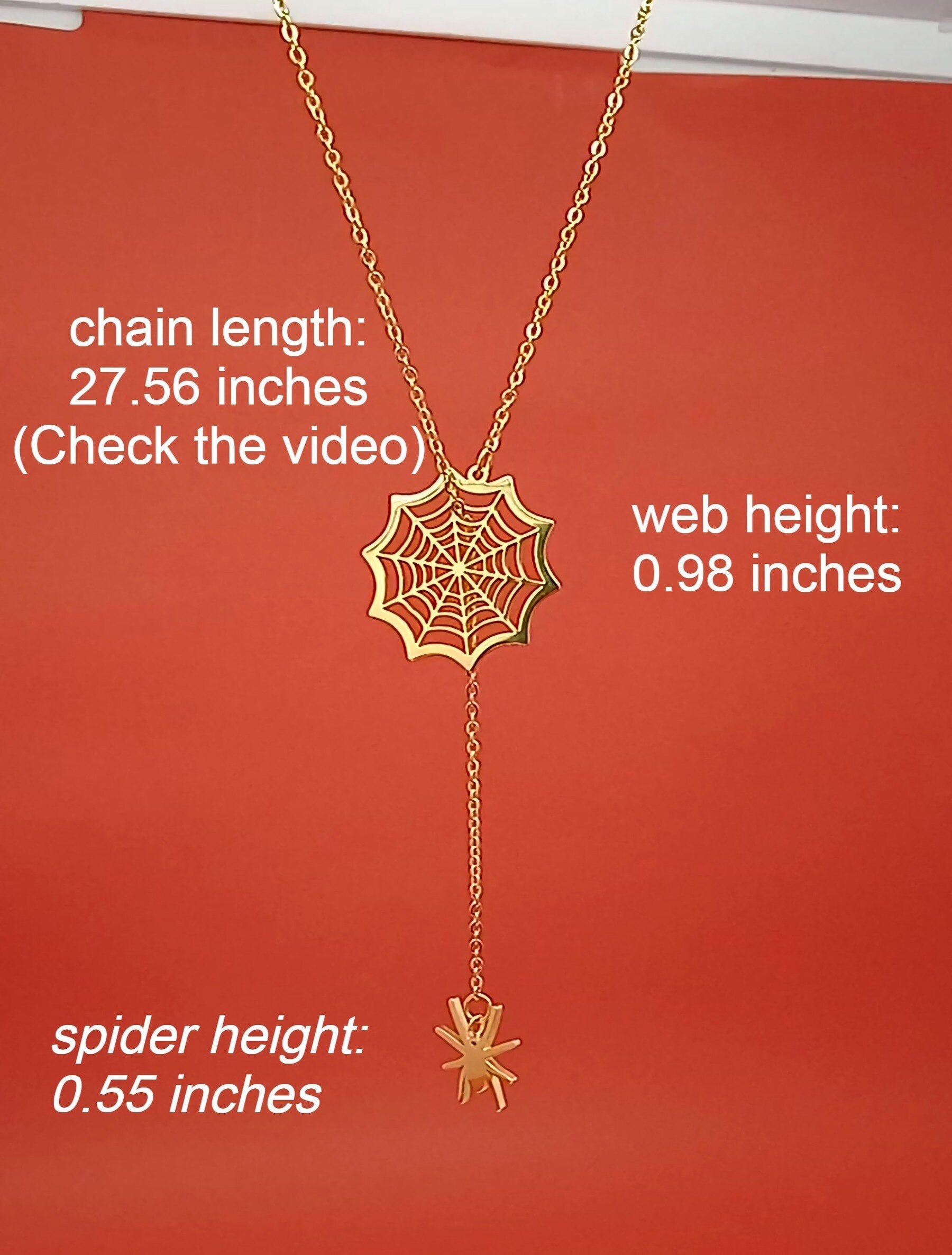 spider and web pendant necklace by Red Iphigenia, view 3