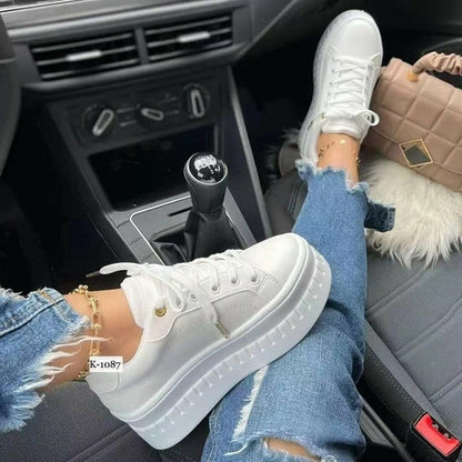Flat Womens Sneakers Casual Platform Women's Shoes by Coffee Jasper