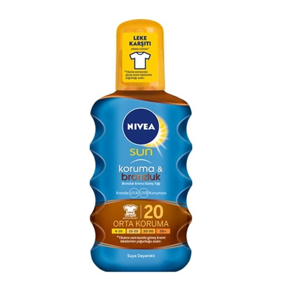 Nivea Sun: SPF 20 Tanning Oil - UVA/UVB Protection, Natural Bronze, Normal Skin - Bronzing Sun Oil, Sunscreen, 200ml / 6.76 fl oz by Beauty Care Bag