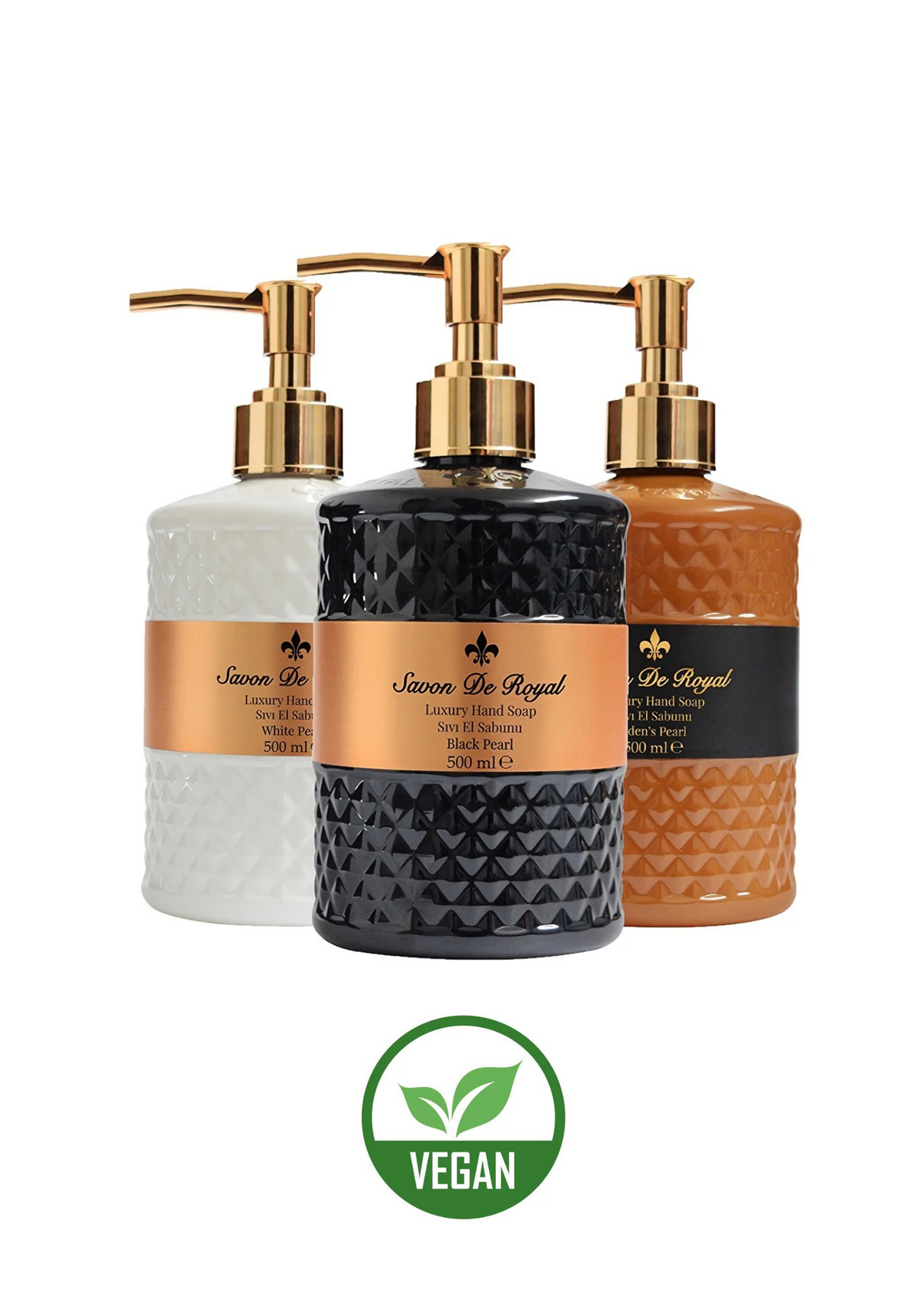 Savon de Royal Pearl Vegan Liquid Soap Mixed Pack 3 X 500 Ml by Beauty Care Bag