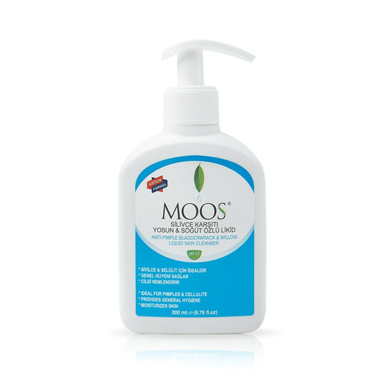 Moos Acne Cleansing Liquid with Algae & Willow Extract - 400ml, Natural Skincare for Acne-Prone Skin by Beauty Care Bag