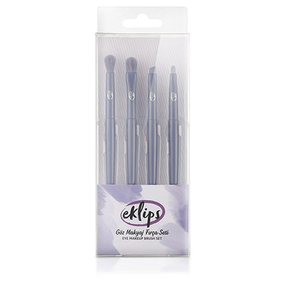 Eklips 4-Piece Synthetic Eye Makeup Brush Set for Professional Results by Beauty Care Bag