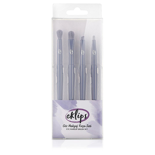 Eklips 4-Piece Synthetic Eye Makeup Brush Set for Professional Results by Beauty Care Bag