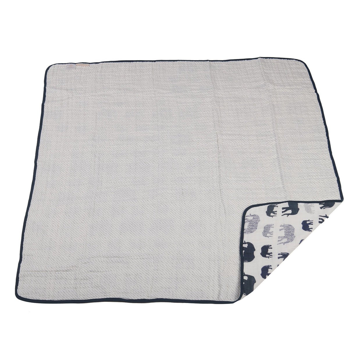 Blue Elephants and Spotted Wave Newcastle Blanket by Lavender Charlie