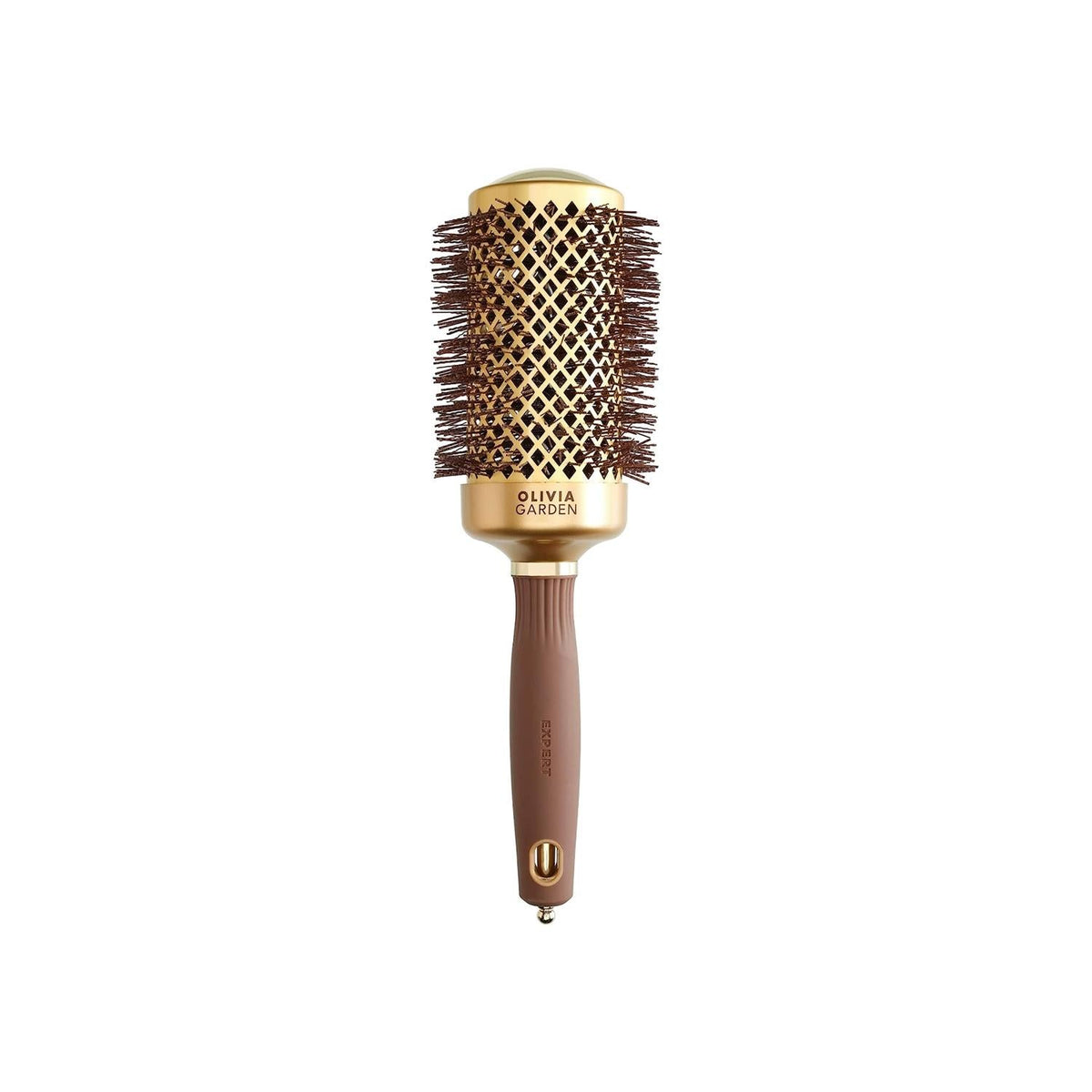 Olivia Garden Expert Blowout Shine Wavy Bristles Hair Brush - Professional Blowout Styling & Reduced Tangles - Gold & Brown by Beauty Care Bag