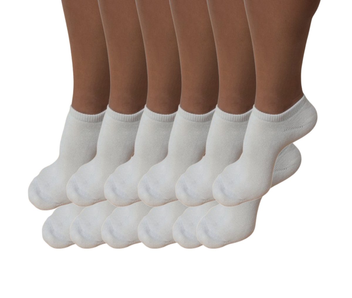 Twelve-pack of natural color unisex no-show anklet socks in bamboo viscose