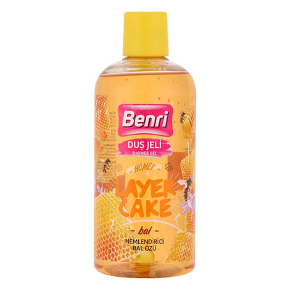 Benri Honey Layer Cake Shower Gel for Sweet Moisture 500 ml by Beauty Care Bag
