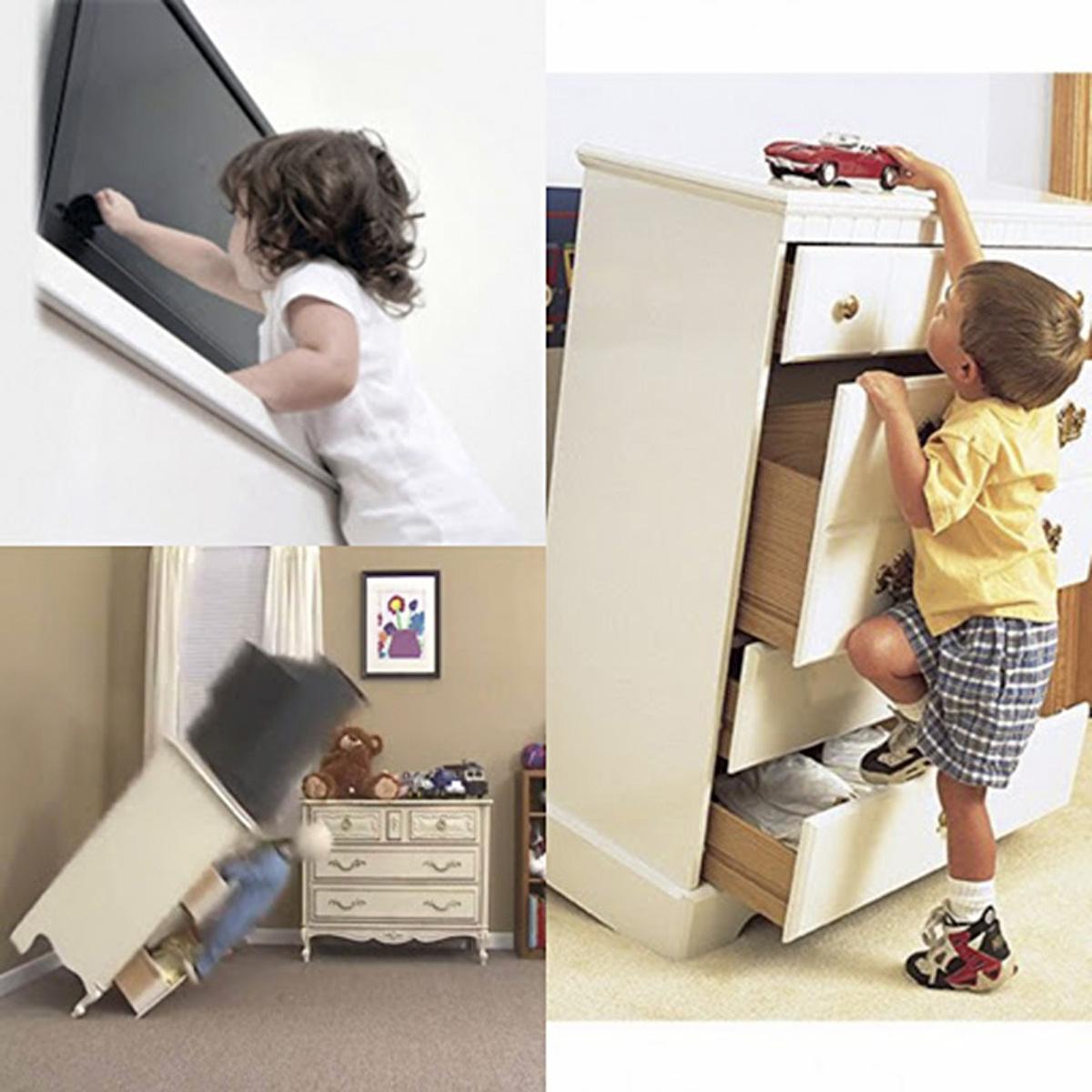 Miny Furniture Safety Anti-Tip Device - Earthquake Safety Device for TV and Furniture Securing by Beauty Care Bag