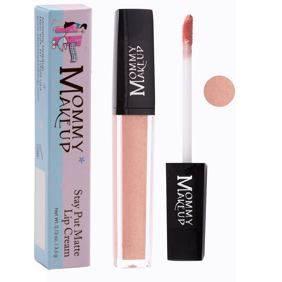 Stay Put matte liquid lip cream in Angelica