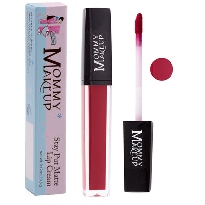 Stay Put matte liquid lip cream in Miss Scarlett