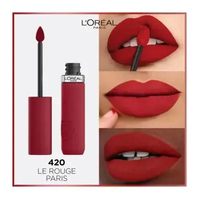 Loreal Paris Infaillible Matte Resistance Lipstick - 420 Le Rouge, Long-Lasting Matte Finish Lip Color by Beauty Care Bag