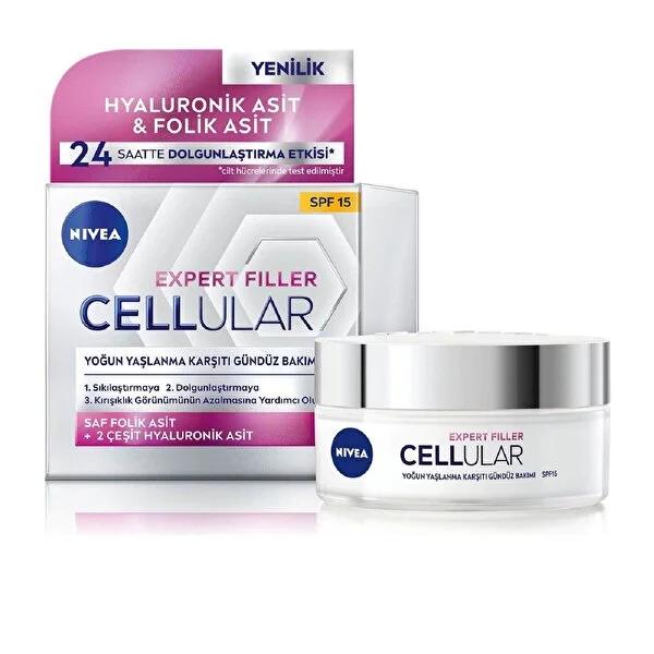 Nivea Anti-Aging Day Cream with Hyaluronic Acid & SPF15 - Nivea Cellular Expert Filler by Beauty Care Bag