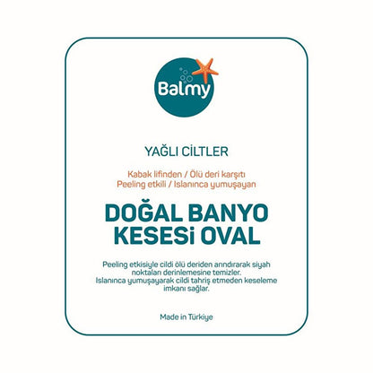Balmy Kabak Natural Exfoliating Bath Mitt for Oily Skin - Dual-Sided, 100% Pumpkin Fiber by Beauty Care Bag