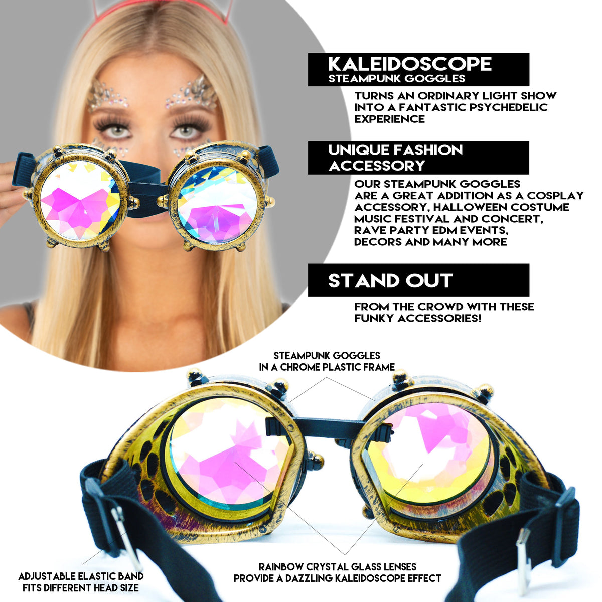 Steampunk Goggles and Kaleidoscope Glasses by SoJourner