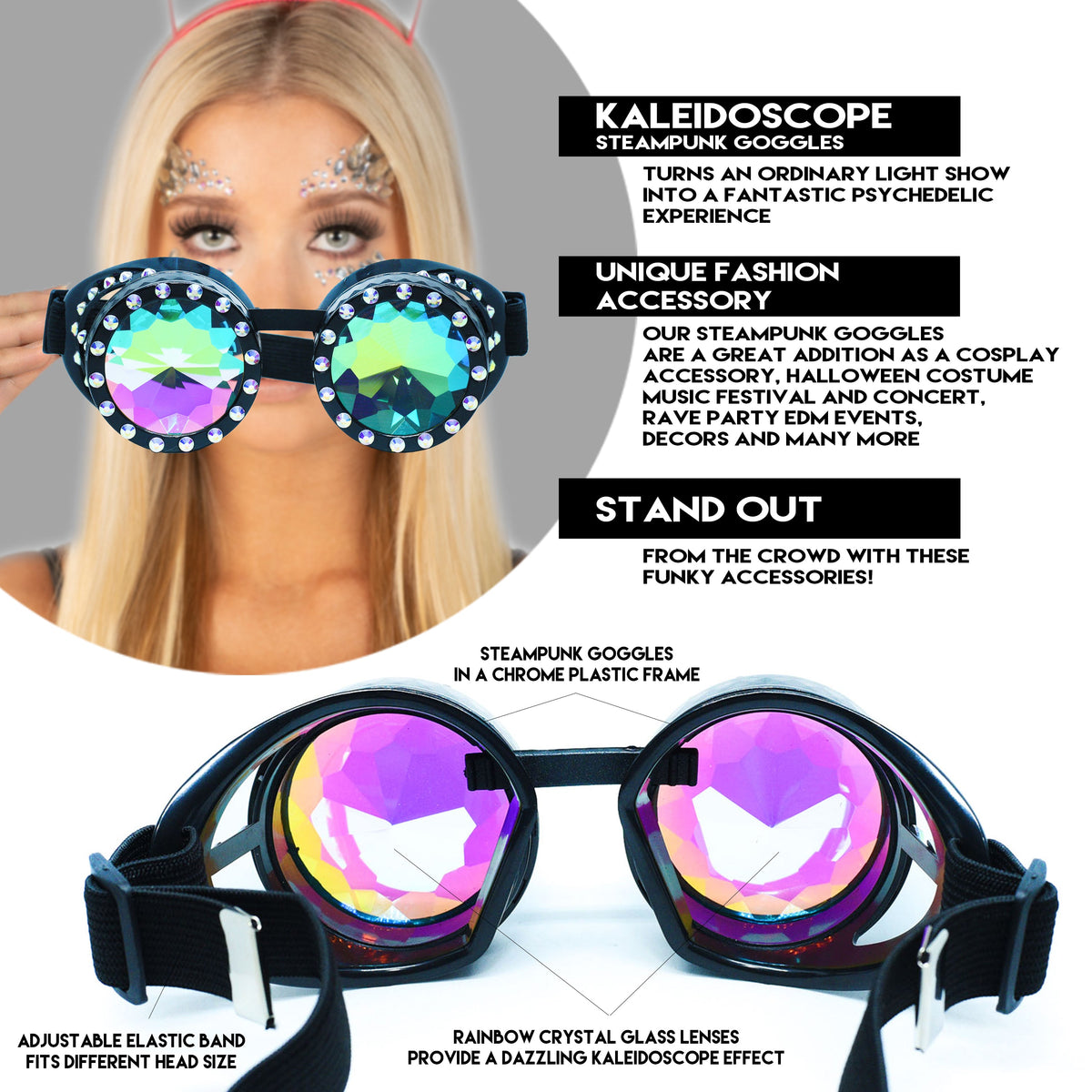 Steampunk Goggles and Kaleidoscope Glasses by SoJourner