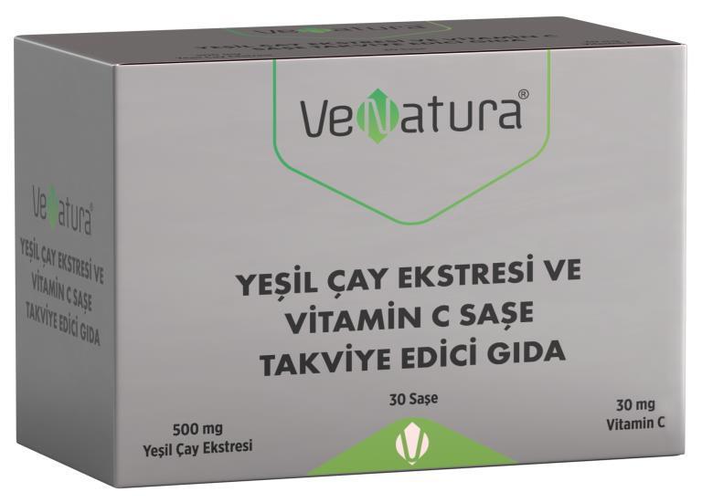 Venatura Green Tea Extract & Vitamin C Dietary Supplement Sachets - Antioxidant Support by Beauty Care Bag
