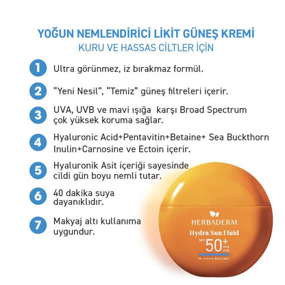 Herbaderm Hydra Sun Fluid SPF 50+ Hydrating Sunscreen 40 ml by Beauty Care Bag