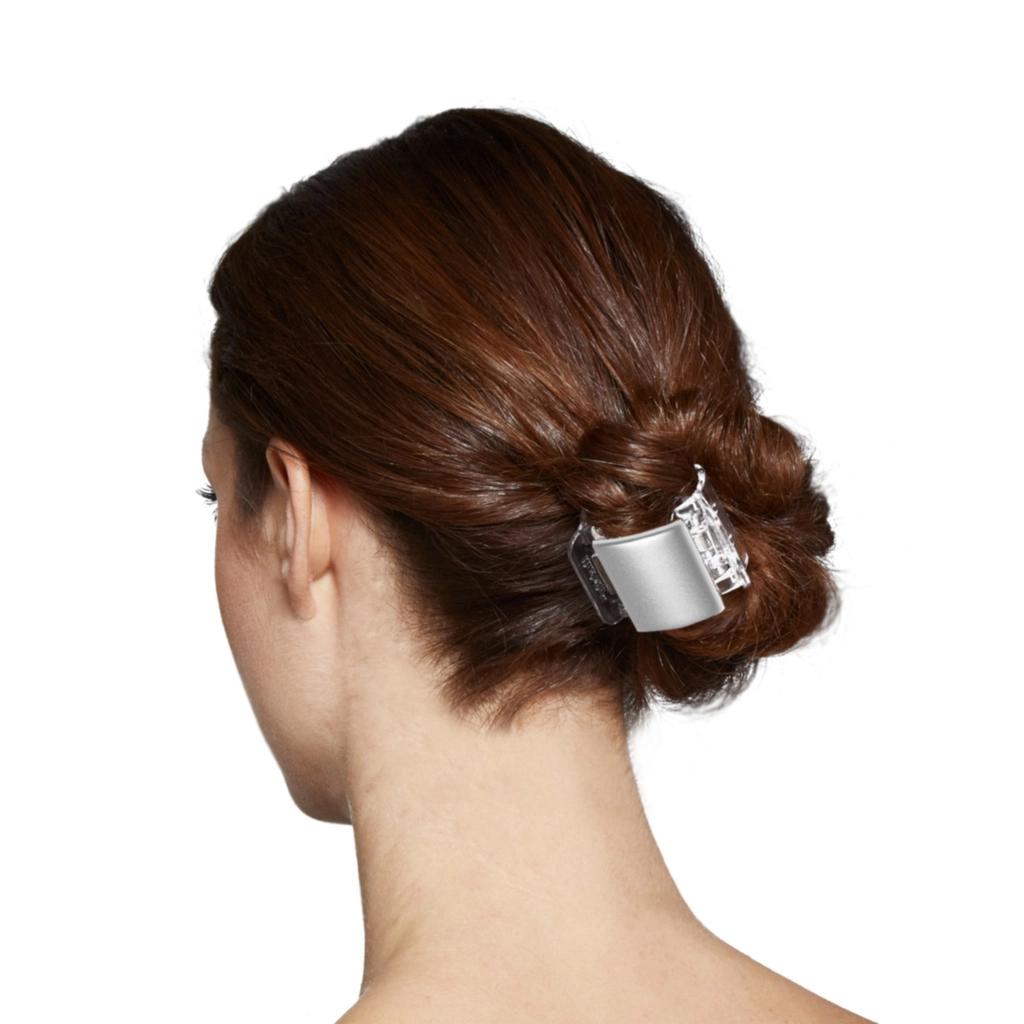 Linziclip Midi Pearl-Look White Hair Claw Clip for Secure Hold by Beauty Care Bag