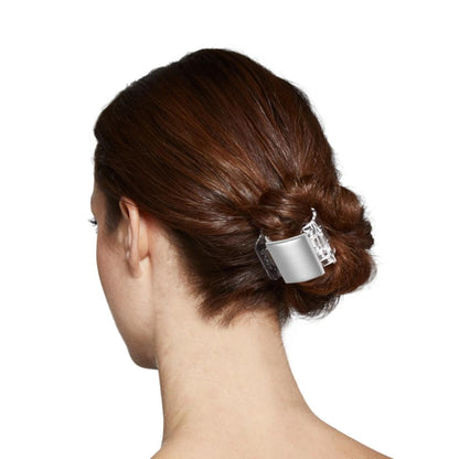 Linziclip Midi Pearl-Look White Hair Claw Clip for Secure Hold by Beauty Care Bag