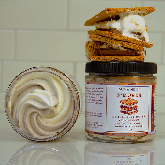 S'mores whipped body butter with chocolate and marshmallow scent